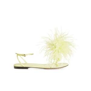 NEW BOTTEGA VENETA women's feather dot sandals in green